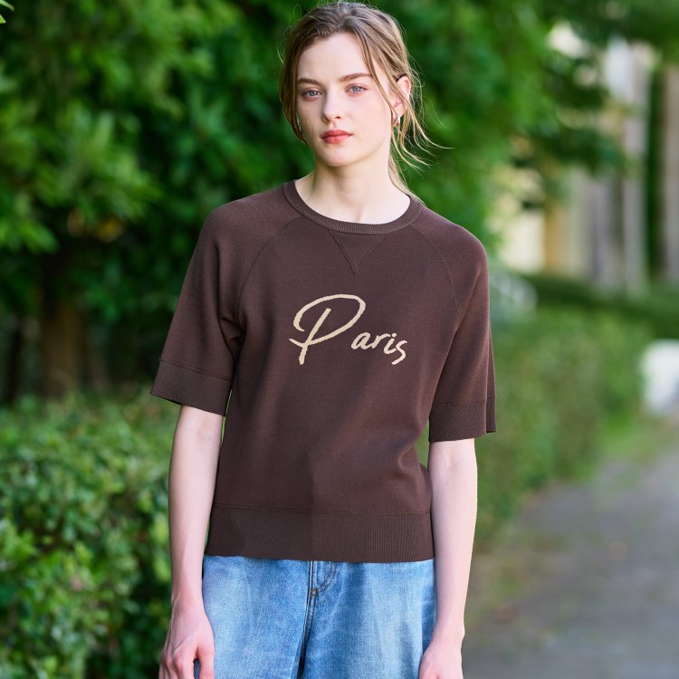 ドレステリア(レディース)(DRESSTERIOR(Ladies))のParisハーフスリーブジャカードニット ニット/セーター