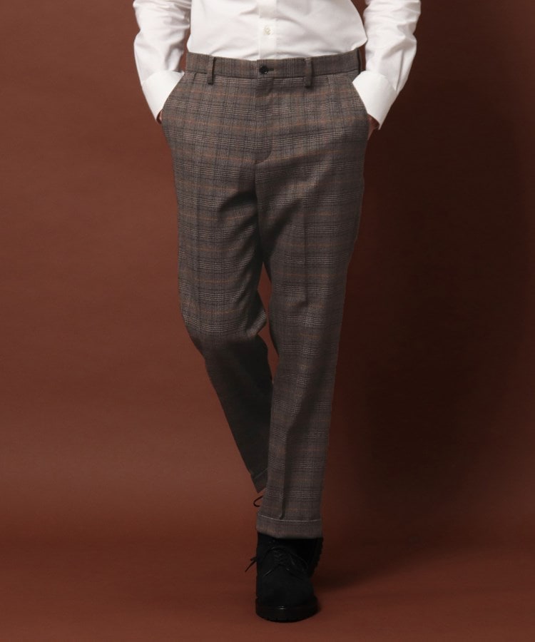 ブラウングレンチェック スラックス パンツ 単品 Dressterior Men ドレステリア ワールド オンラインストア World Online Store