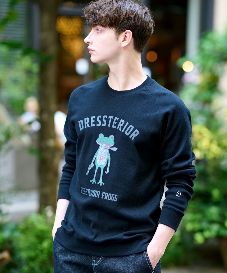 ドレステリア(メンズ)(DRESSTERIOR(Men))のフロッグラグランフライスロングTシャツ ブラック(019)