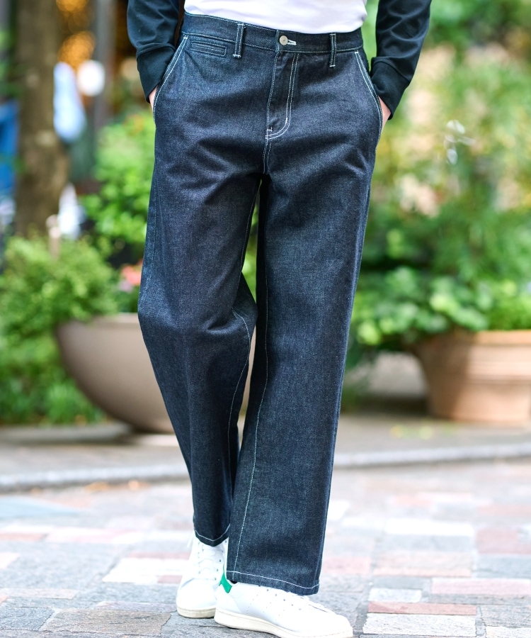 セットアップ可】ハイグレード ワイドデニムパンツ(デニム セットアップ可】ハイグレード ワイドデニムパンツ(デニム