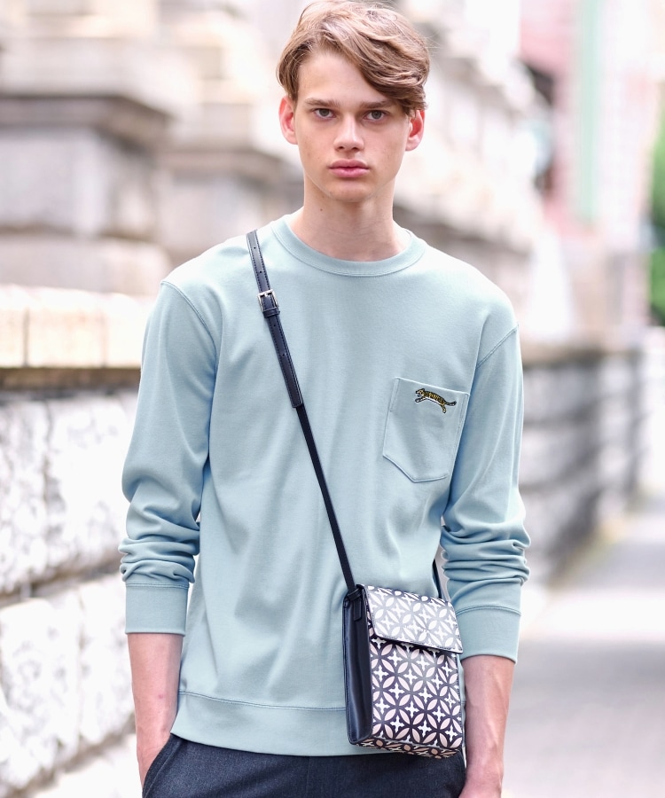 ドレステリア(メンズ)(DRESSTERIOR(Men))のハイカウント フライスロングTシャツ サックスブルー(090)