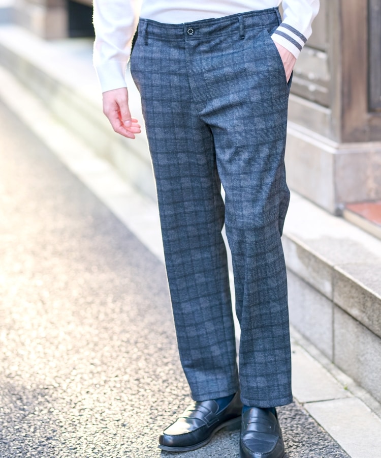 ドレステリア(メンズ)(DRESSTERIOR(Men))の【セットアップ可】ネイビーグレンチェックパンツ6