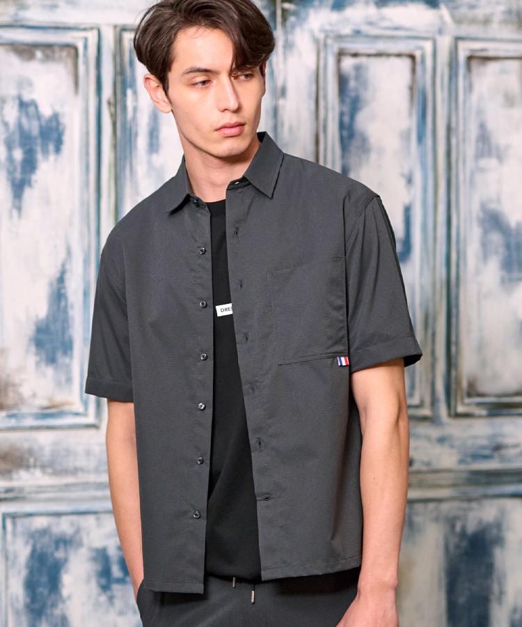 ドレステリア(メンズ)(DRESSTERIOR(Men))の【セットアップ可/撥水性/UVカット/Safari5月号掲載】COOL DOTS ショートスリーブシャツ グレー(012)