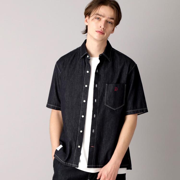 ドレステリア(メンズ)(DRESSTERIOR(Men))の【セットアップ可】ライトデニム ハーフスリーブシャツ カジュアルシャツ