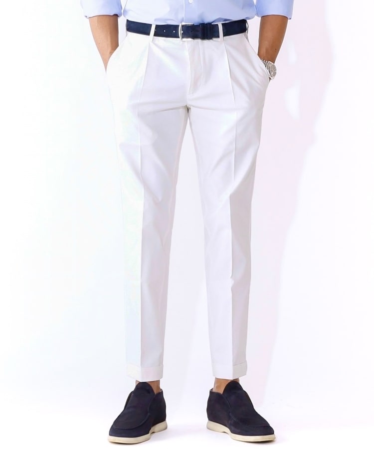 干場義雅×DRESSTERIOR】ストレッチトラウザーズ(フルレングス 干場義雅×DRESSTERIOR】ストレッチトラウザーズ(フルレングス