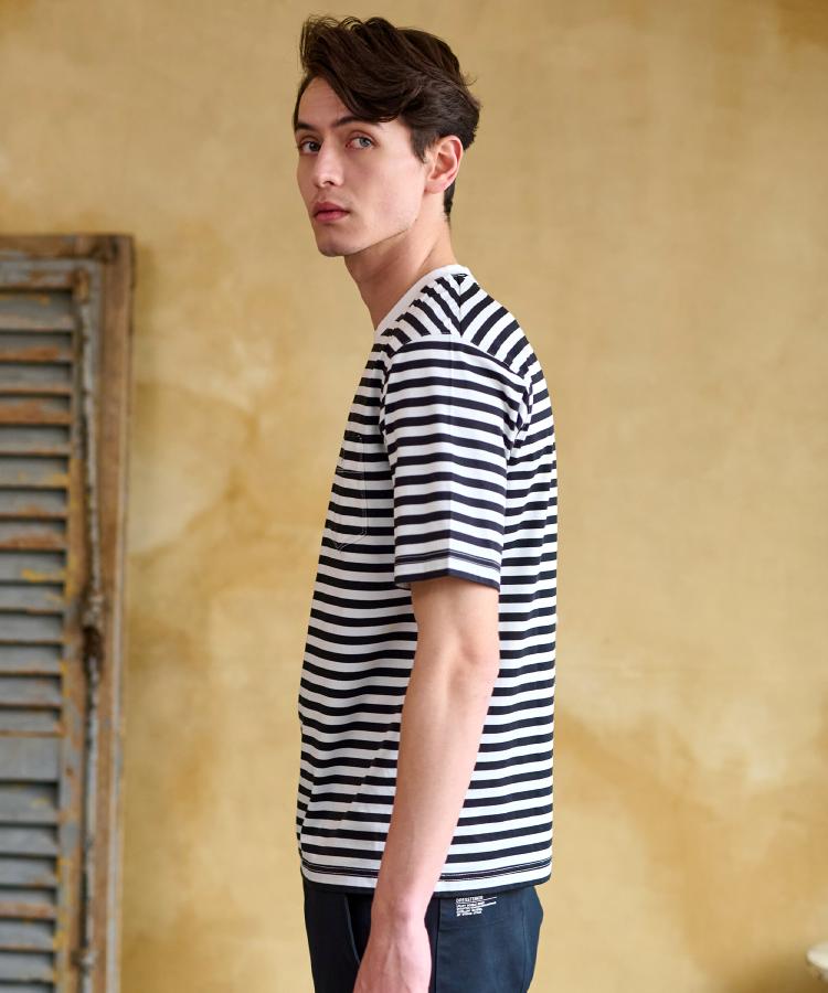 ドレステリア(メンズ)(DRESSTERIOR(Men))の【接触冷感/抗菌防臭/消臭】ICE CLEAR COTTON ボーダーポケットTシャツ5