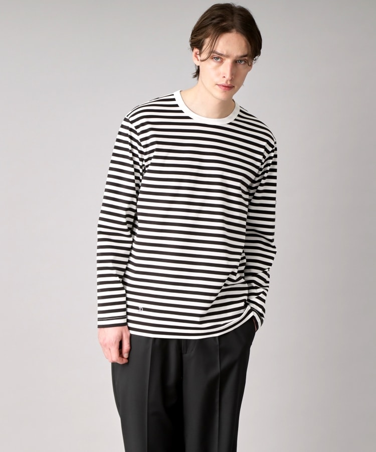 ドレステリア(メンズ)(DRESSTERIOR(Men))の【接触冷感/抗菌防臭/消臭】ICE CLEAR COTTON ボーダーロングTシャツ2