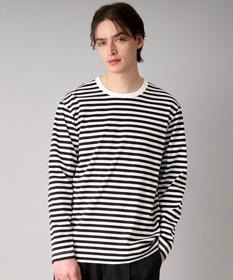 ドレステリア(メンズ)(DRESSTERIOR(Men))の【接触冷感/抗菌防臭/消臭】ICE CLEAR COTTON ボーダーロングTシャツ3