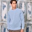 ドレステリア(メンズ)(DRESSTERIOR(Men))のペーパーコットン ドライニット サックスブルー(090)