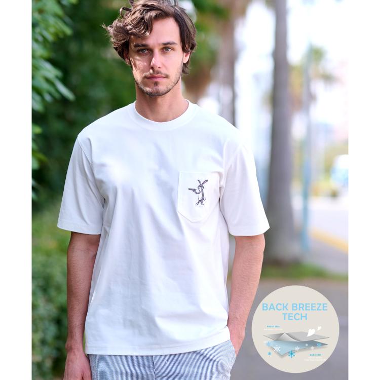 ドレステリア(メンズ)(DRESSTERIOR(Men))の【接触冷感/UVカット】BACK BREEZE TECH ラビットポケTシャツ Ｔシャツ