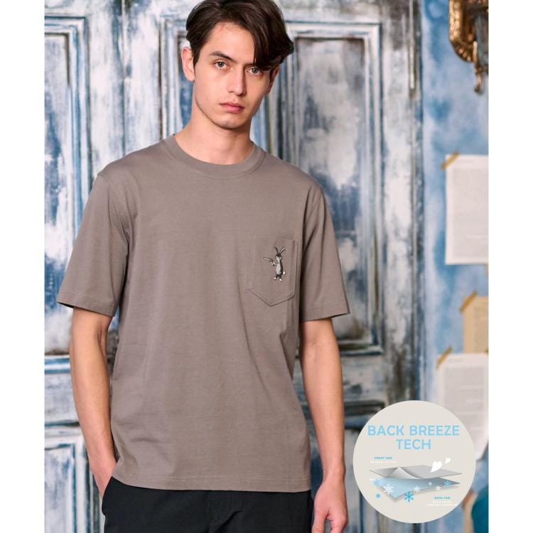 ドレステリア(メンズ)(DRESSTERIOR(Men))の【接触冷感/UVカット】BACK BREEZE TECH ラビットポケTシャツ Ｔシャツ