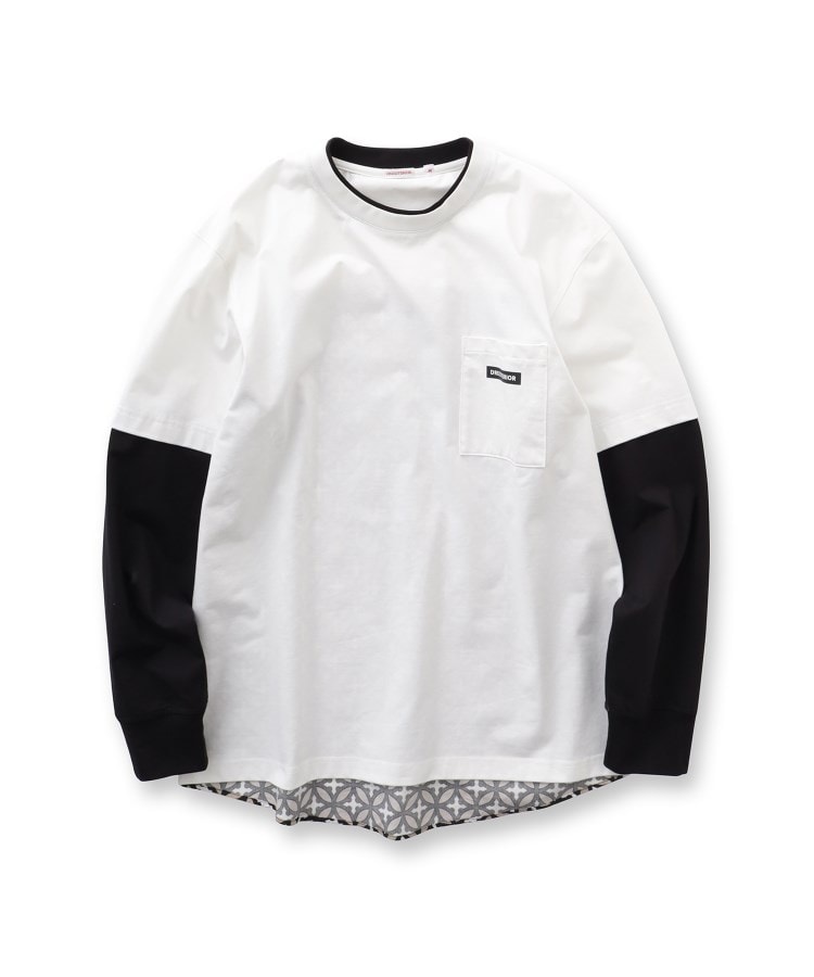 ドレステリア(メンズ)(DRESSTERIOR(Men))の【接触冷感/UVカット】BACK BREEZE TECH バックオーバーラップサークルレイヤードロングTシャツ3