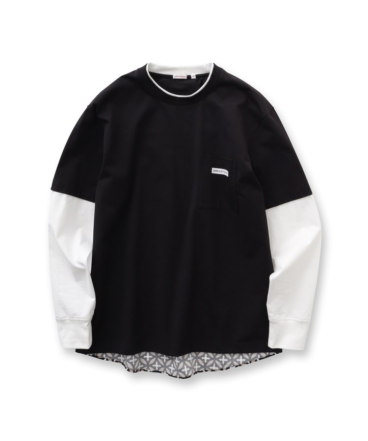 ドレステリア(メンズ)(DRESSTERIOR(Men))の【接触冷感/UVカット】BACK BREEZE TECH バックオーバーラップサークルレイヤードロングTシャツ2