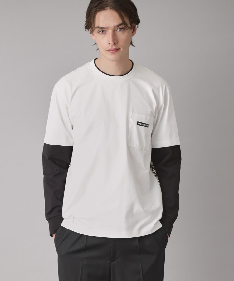 ドレステリア(メンズ)(DRESSTERIOR(Men))の【接触冷感/UVカット】BACK BREEZE TECH バックオーバーラップサークルレイヤードロングTシャツ9