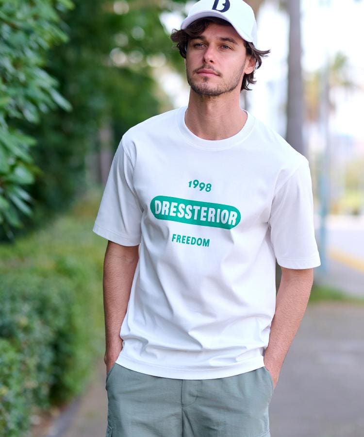 ドレステリア(メンズ)(DRESSTERIOR(Men))の【接触冷感／抗菌防臭／消臭】ICE CLEAR COTTON 大阪ルクア&EC限定 ロゴT3