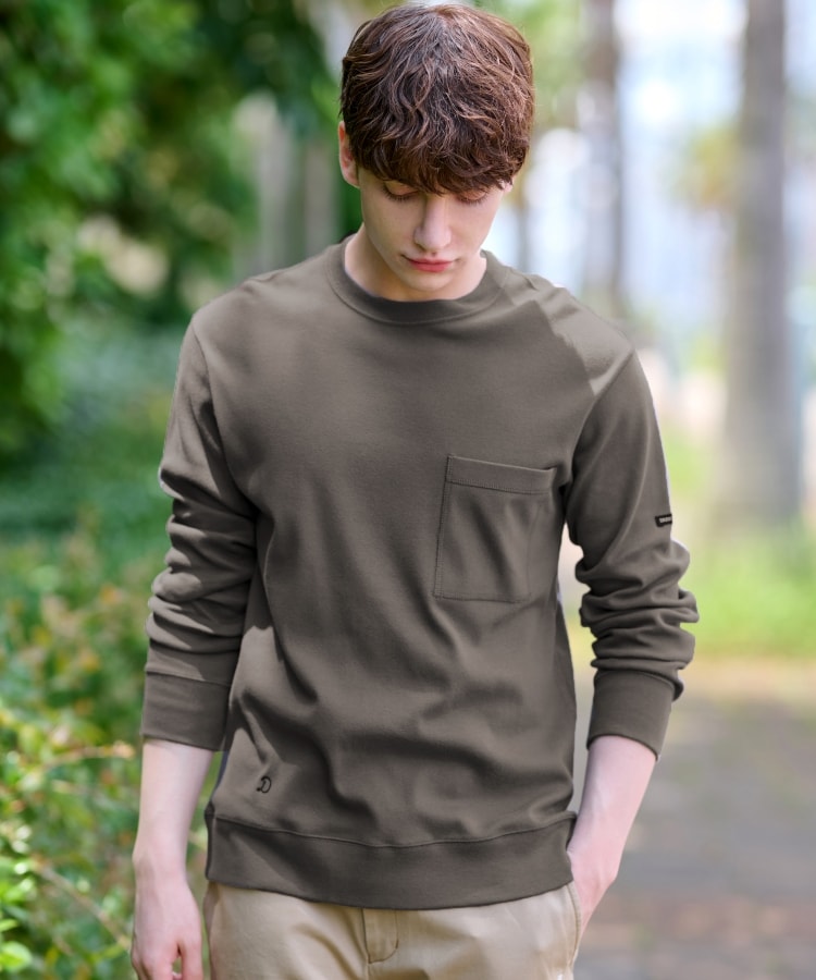 ドレステリア(メンズ)(DRESSTERIOR(Men))の【Safari12月号掲載】エクスクルーシブフライスロングTシャツ オリーブグリーン(026)