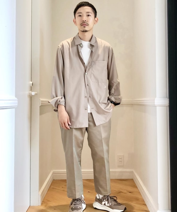 シャンブレーギャバ ワイドパンツ