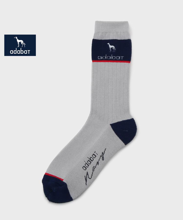アダバット(メンズ)(adabat(Men))の【新レーベル ADABAT NAVY】バイカラーレギュラーソックス グレー(012)