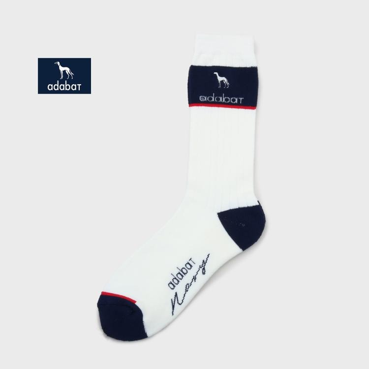 アダバット(メンズ)(adabat(Men))の【新レーベル ADABAT NAVY】バイカラーレギュラーソックス ソックス