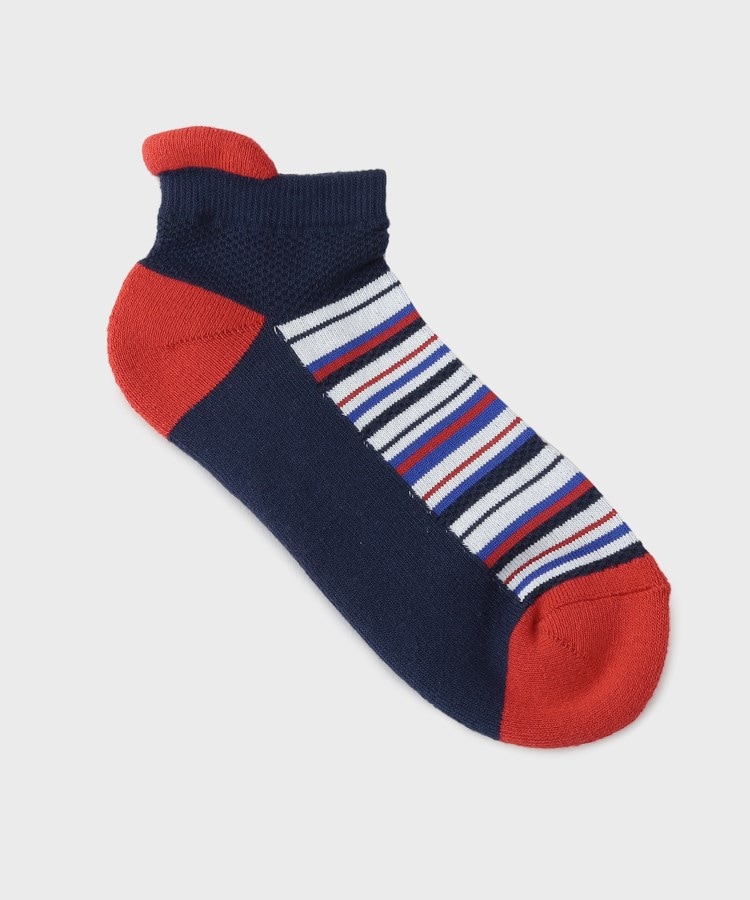 アダバット(メンズ)(adabat(Men))の【新レーベル ADABAT NAVY】マルチボーダーベリーショートソックス2