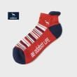 アダバット(メンズ)(adabat(Men))の【新レーベル ADABAT NAVY】マルチボーダーベリーショートソックス レッド(462)