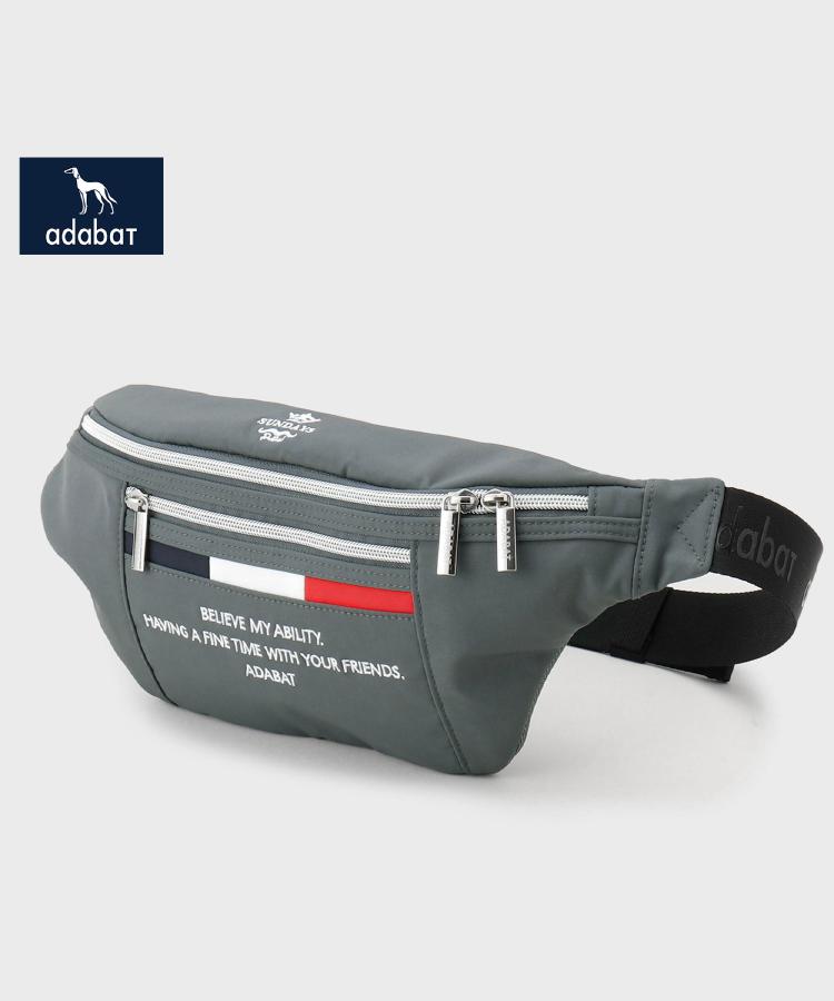 アダバット(メンズ)(adabat(Men))の【新レーベル ADABAT NAVY】トリコロールボディバッグ チャコールグレー(013)