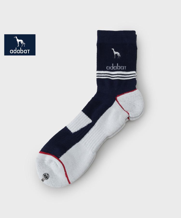 アダバット(メンズ)(adabat(Men))の【新レーベル ADABAT NAVY】バイカラーショートソックス ネイビー(094)