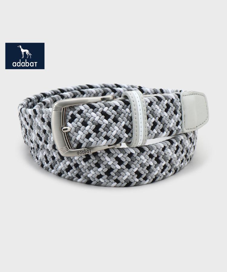 アダバット(メンズ)(adabat(Men))の【新レーベル ADABAT NAVY】トリコロールメッシュベルト ライトグレー(011)