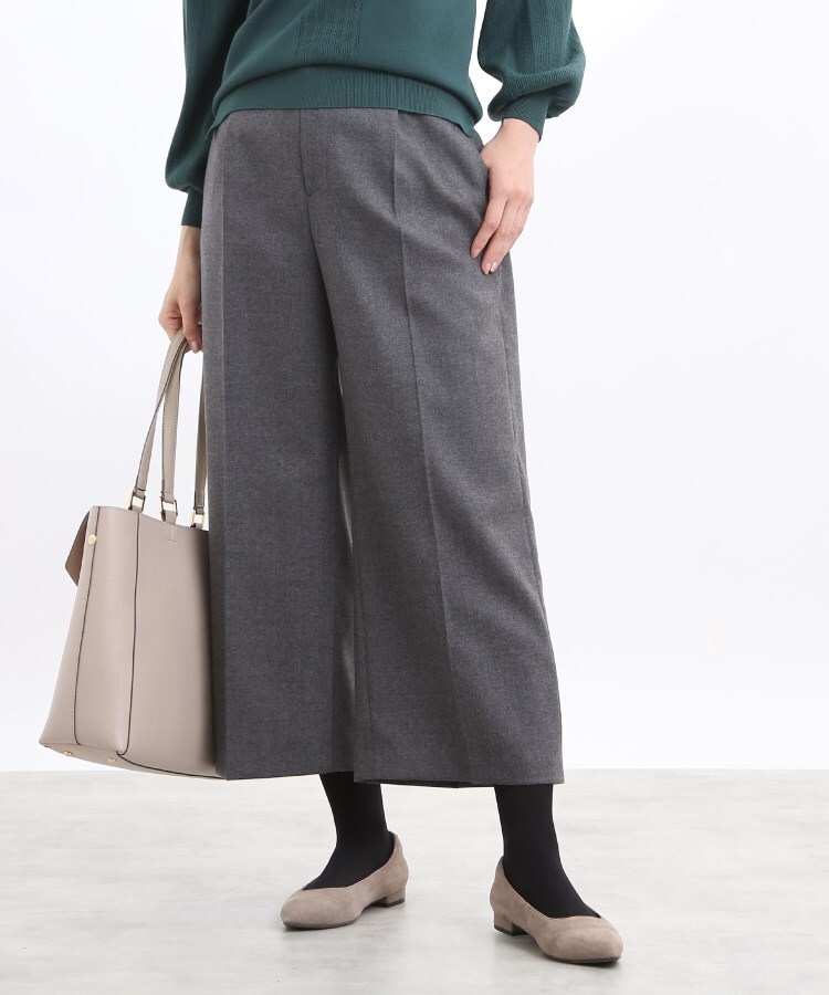 ◇【WEB限定カラーあり/洗える】ワイドクロップドパンツ（6～9分