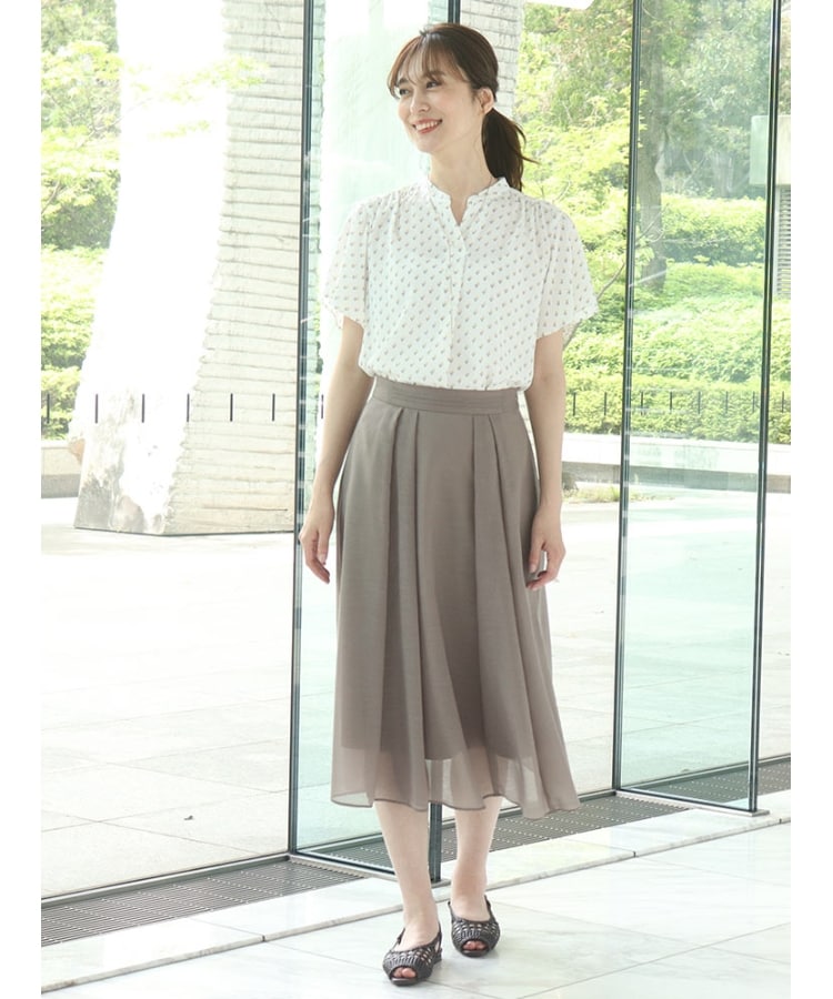 ◇【WEB限定カラーあり/洗える】ギャザースカート（ミモレスカート