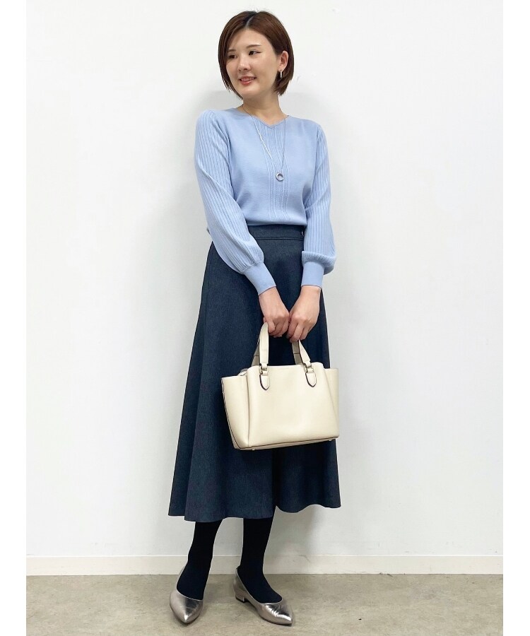 【WEB限定カラーあり/洗える】デニム風ソフトマーメイドスカート
