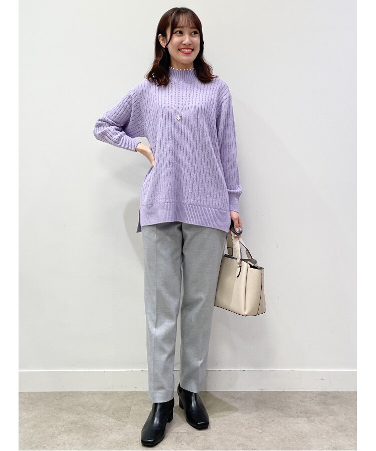 【キレイ見え/私のパンツ/洗える】ウール混テーパードパンツ