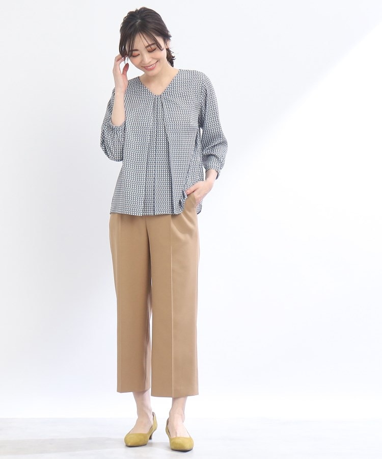 WEB限定カラーあり/洗える】コツキ柄ブラウス+ニット WEB限定カラーあり/洗える】コツキ柄ブラウス+ニット