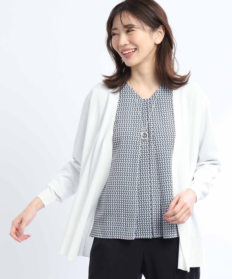 WEB限定カラーあり/洗える】コツキ柄ブラウス+ニット WEB限定カラーあり/洗える】コツキ柄ブラウス+ニット