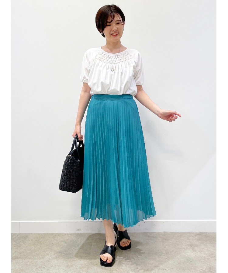 リフレクト(Reflect)の【SALE／接触冷感／洗える】スモッキング刺繍ジャージブラウス3