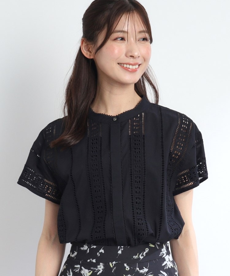 SALE/手洗い可能】涼しげ刺繍レースブラウス(シャツ・ブラウス SALE/手洗い可能】涼しげ刺繍レースブラウス(シャツ・ブラウス