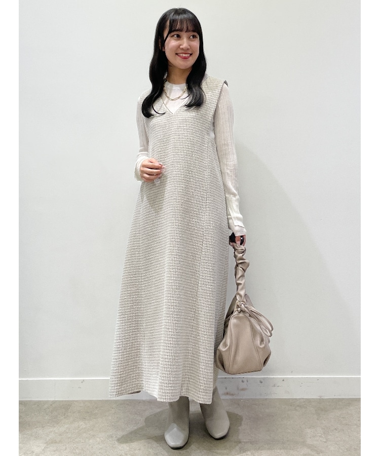 SALE／洗える／インナーにもおすすめ】シアーランダムリブニット