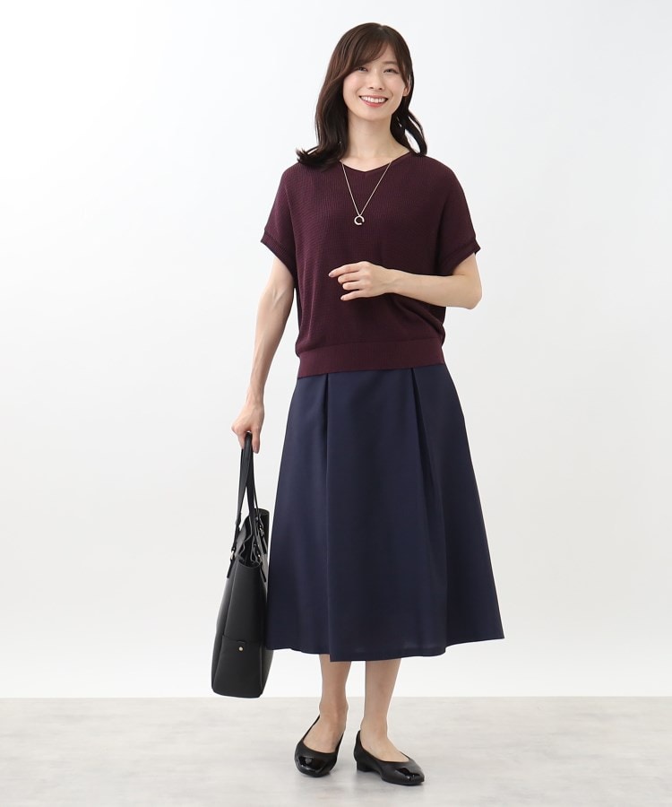 SALE/手洗い可】シャンブレーカラースカート(ミモレスカート SALE/手洗い可】シャンブレーカラースカート(ミモレスカート