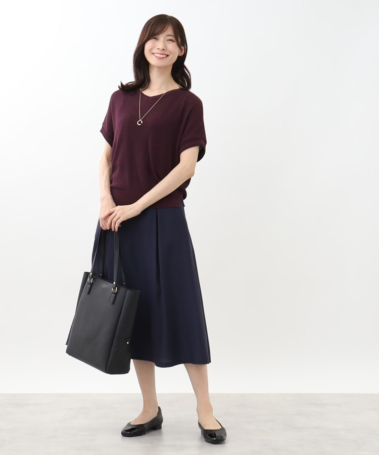 SALE/手洗い可】シャンブレーカラースカート(ミモレスカート SALE/手洗い可】シャンブレーカラースカート(ミモレスカート