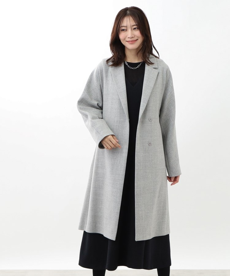 R‐QUALITY／共布サッシュベルト付き】クラシカルロングコート