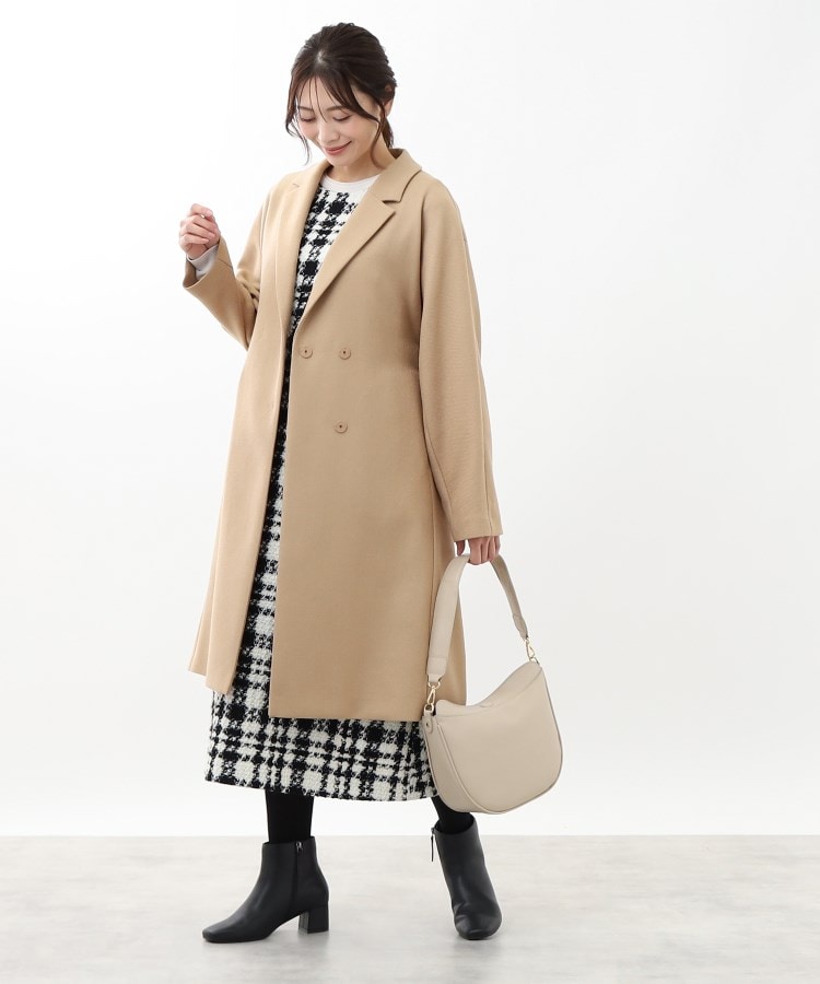 R‐QUALITY/共布サッシュベルト付き】クラシカルロングコート R‐QUALITY/共布サッシュベルト付き】クラシカルロングコート