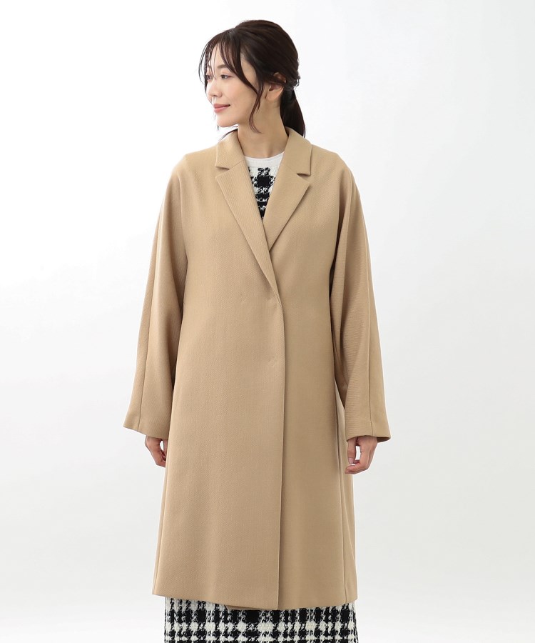 R‐QUALITY/共布サッシュベルト付き】クラシカルロングコート R‐QUALITY/共布サッシュベルト付き】クラシカルロングコート
