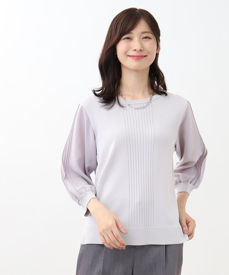 リフレクト(Reflect)の【WEB限定カラーあり／UVカット／接触冷感／洗える／涼しく着られる】シフォンスリーブニット8