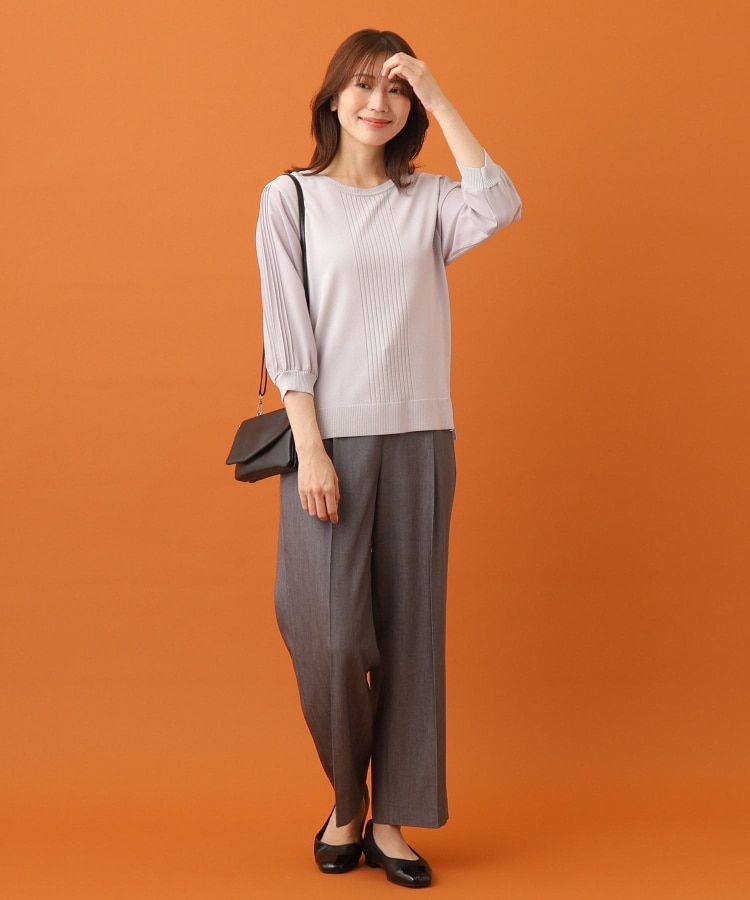 リフレクト(Reflect)の【WEB限定カラーあり／UVカット／接触冷感／洗える／涼しく着られる】シフォンスリーブニット1