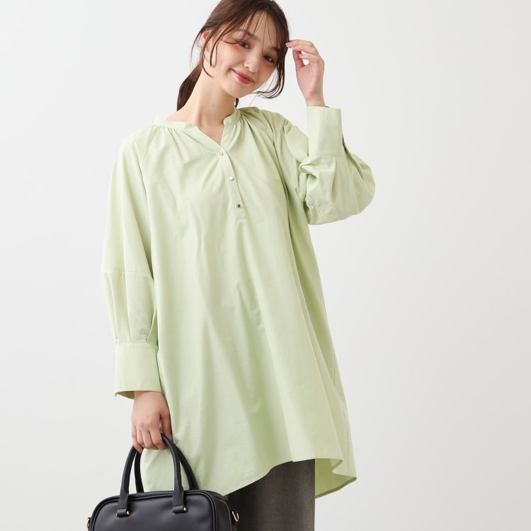 リフレクト(Reflect)の【SALE／E‐QUALITY／手洗い可】スキッパーネックチュニックブラウス シャツ・ブラウス