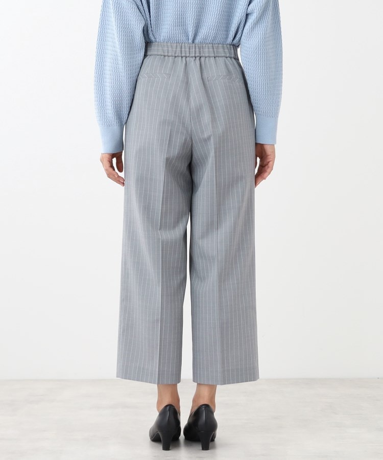 SALE/手洗い可】ストライプ柄ワイドパンツ(6~9分丈パンツ SALE/手洗い可】ストライプ柄ワイドパンツ(6~9分丈パンツ