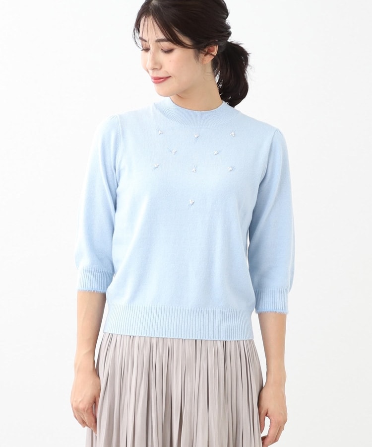 リフレクト(Reflect)の【WEB限定カラーあり／洗える／アンサンブル】パール調刺繍ニット＋カーディガン34