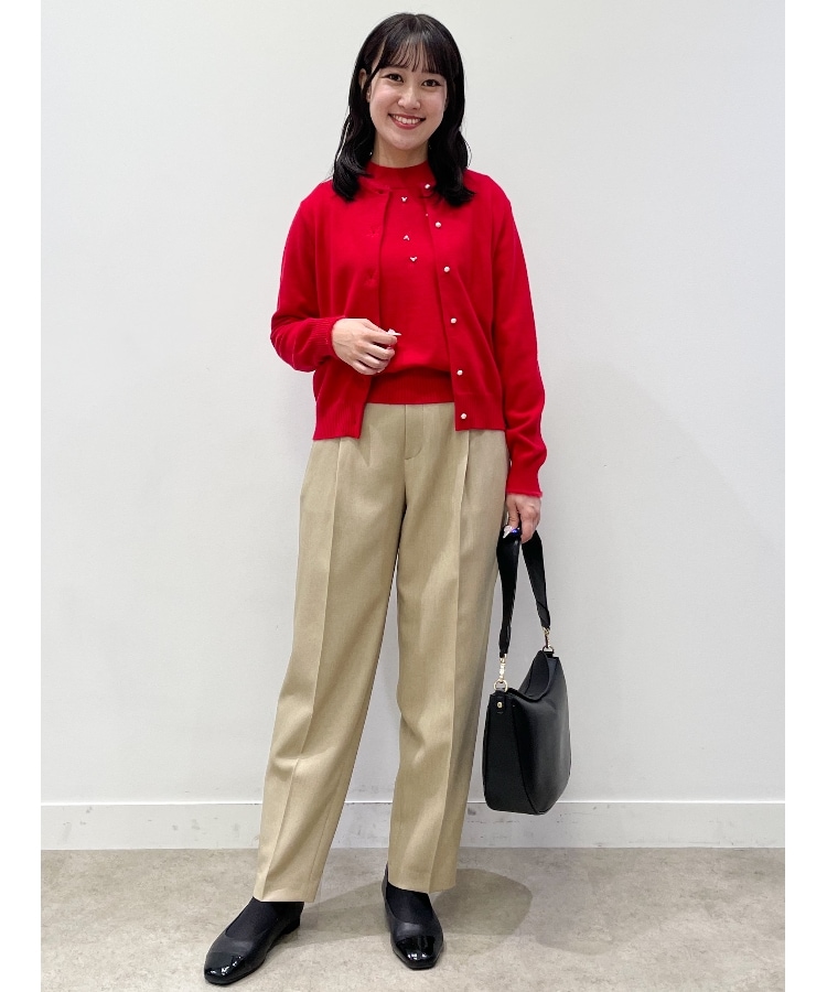 リフレクト(Reflect)の【WEB限定カラーあり／洗える／アンサンブル】パール調刺繍ニット＋カーディガン1
