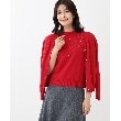 リフレクト(Reflect)の【WEB限定カラーあり／洗える／アンサンブル】パール調刺繍ニット＋カーディガン レッド(062)