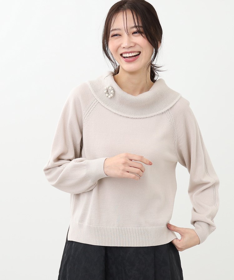 豊富な商品から 春SALE／手洗い可】華やかオフタートルニット（ニット/セーター ニット/セーター